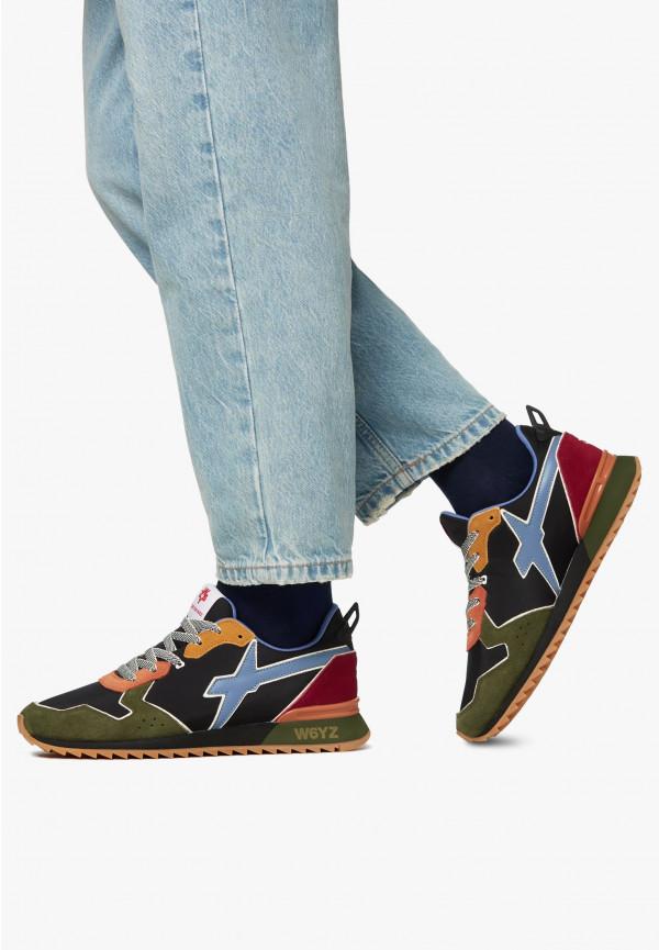W6yz Sneakers in tessuto tecnico e suede Militare -JET-M In Linea