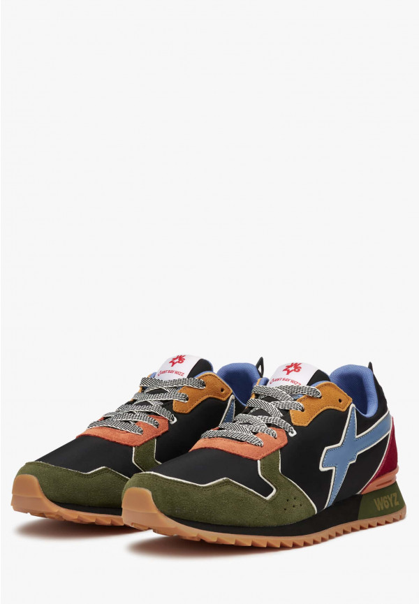 W6yz Sneakers in tessuto tecnico e suede Militare -JET-M In Linea