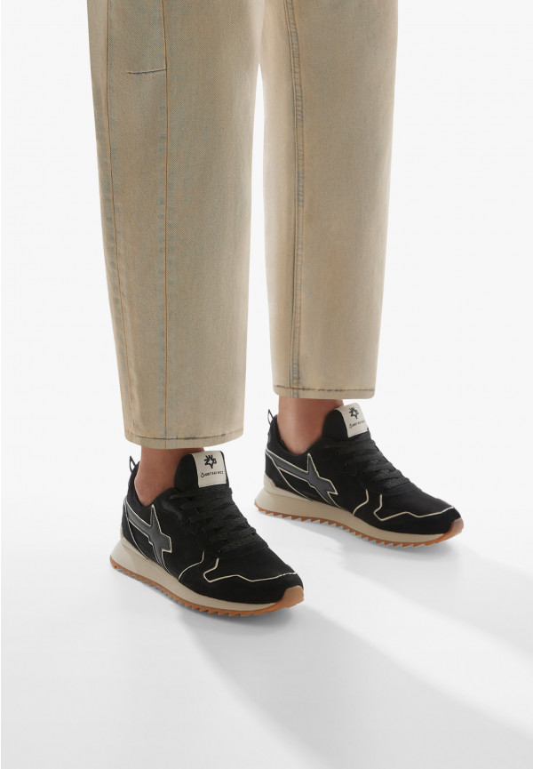 W6yz Sneakers in suede Nero -JET-M Vendita