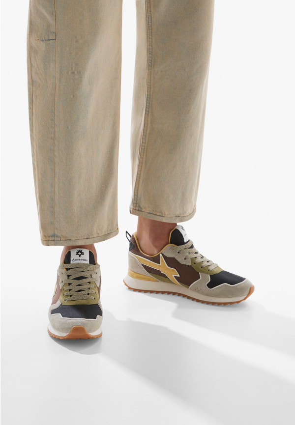 W6yz Sneakers in tessuto tecnico e suede Tortora -JET-M Soddisfazione Garantita