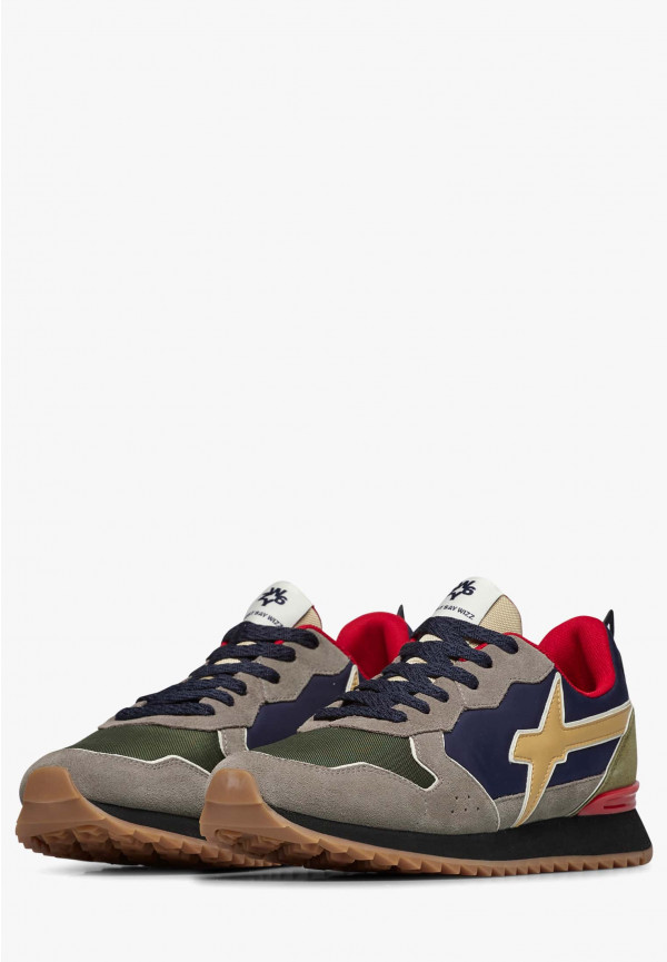 W6yz Sneakers in tessuto tecnico e suede Grigio-Blu -JET-M Consegna Veloce