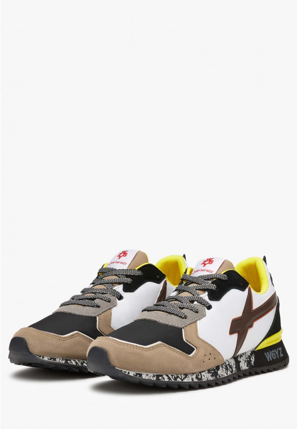 W6yz Sneakers in tessuto tecnico e suede Bianco-Grigio -JET-M Prezzo basso