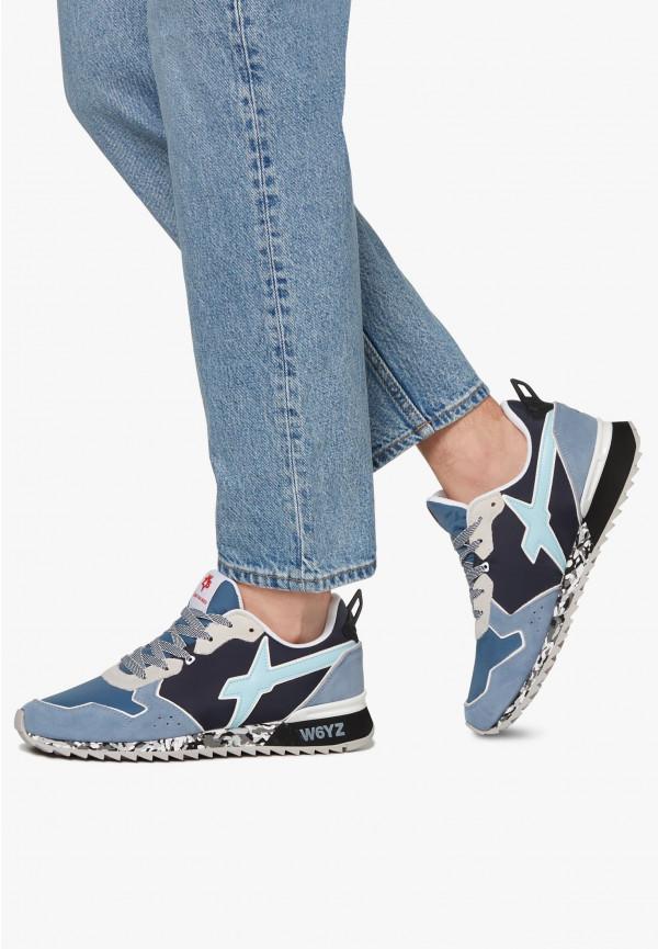 W6yz Sneakers in tessuto tecnico e suede Celeste -JET-M Fino Al -60%