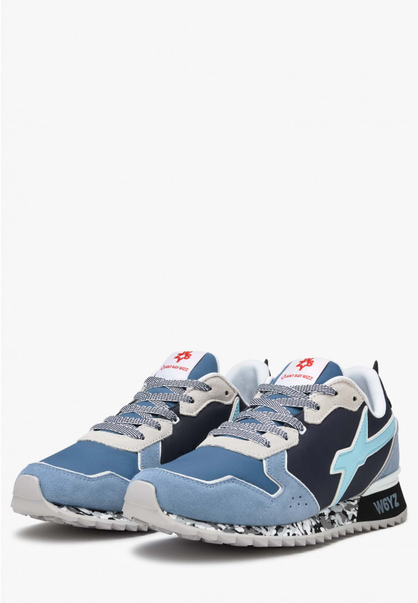 W6yz Sneakers in tessuto tecnico e suede Celeste -JET-M Fino Al -60%