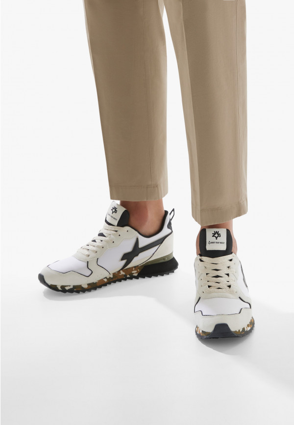 W6yz Sneakers in tessuto tecnico e suede Beige-Nero -JET-M Affare Del Giorno