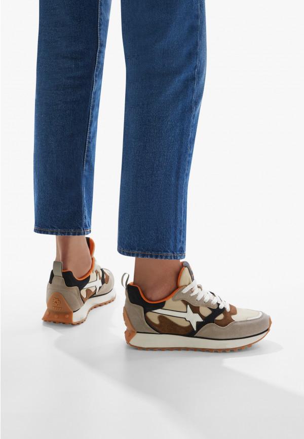 W6yz Sneakers in suede e tessuto tecnico Tortora -LOOP-M Convenienza