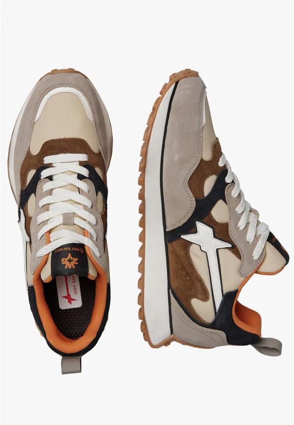 W6yz Sneakers in suede e tessuto tecnico Tortora -LOOP-M Convenienza