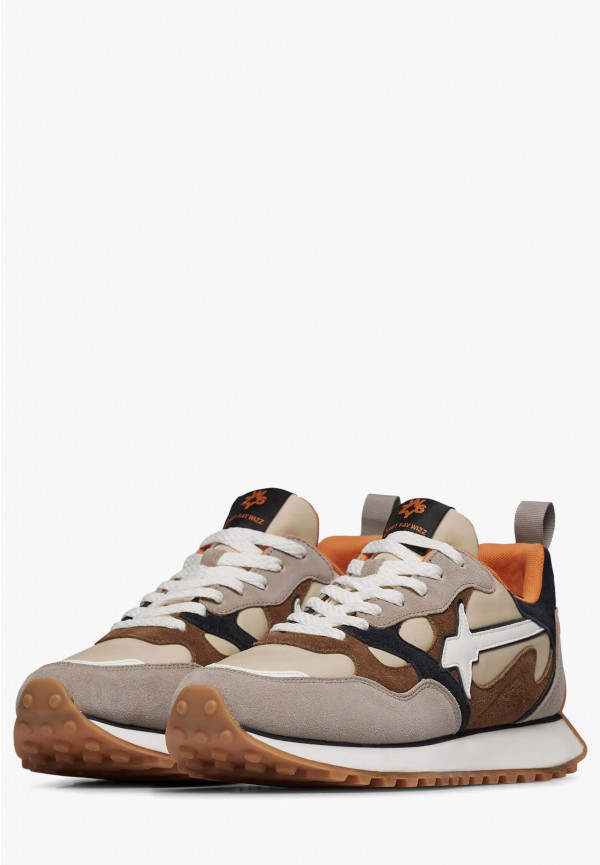 W6yz Sneakers in suede e tessuto tecnico Tortora -LOOP-M Convenienza