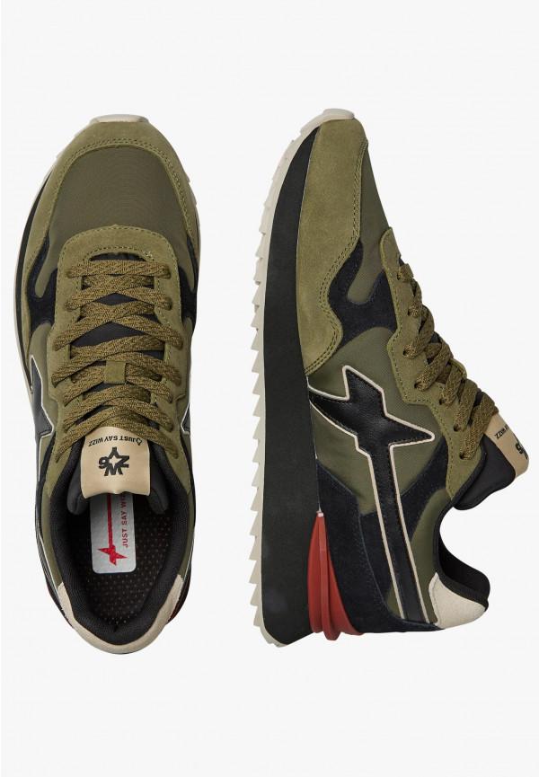 W6yz Sneakers in tessuto tecnico e suede Militare -YAK-M Presa