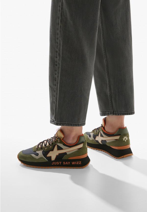 W6yz Sneakers in suede e tessuto tecnico Militare -YAK-M Sconto