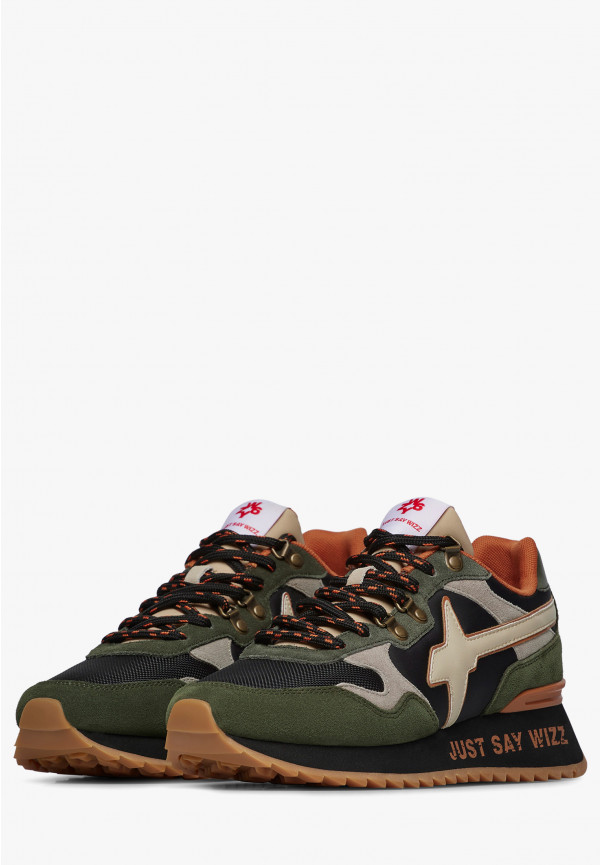 W6yz Sneakers in suede e tessuto tecnico Militare -YAK-M Sconto