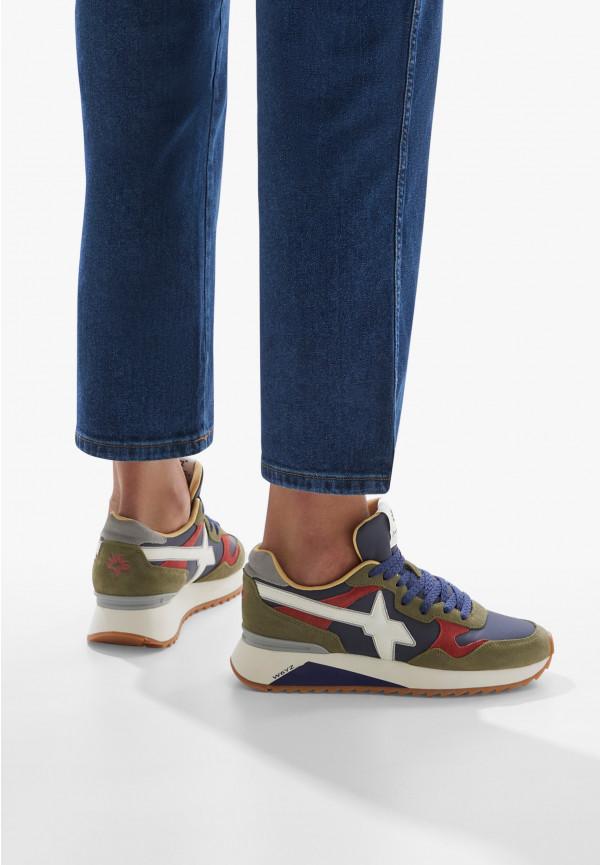 W6yz Sneakers in tessuto tecnico e suede Blu scuro -YAK-M Outlet