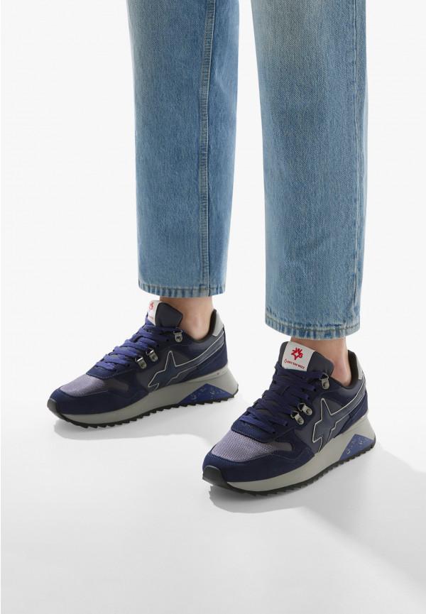 W6yz Sneakers in tessuto tecnico e suede Blu -YAK-M Saldi