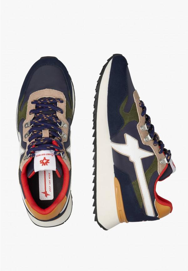 W6yz Sneakers in tessuto tecnico e suede Navy -YAK-M Vendita Calda