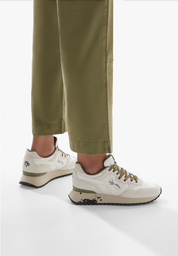 W6yz Sneakers in tessuto tecnico e suede Bianco -YAK-M Saldi Di Fabbrica