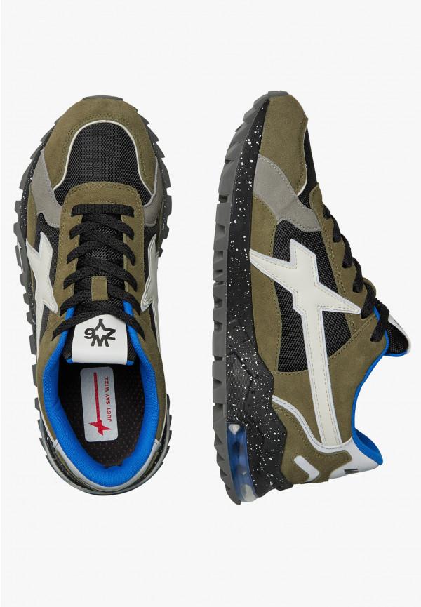 W6yz Sneakers in suede e tessuto tecnico Militare -BREEZE 3-M Negozio