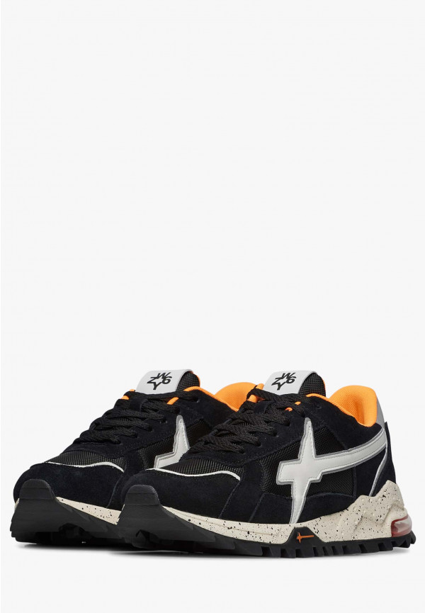 W6yz Sneakers in suede e tessuto tecnico Bianco-Nero -BREEZE 3-M In Saldo
