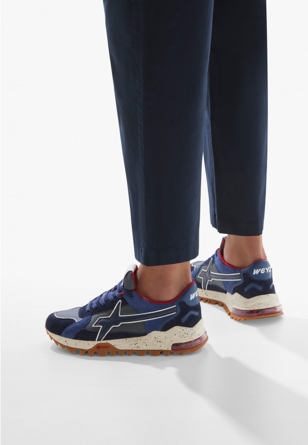 W6yz Sneakers in suede e tessuto tecnico Navy -BREEZE 3-M Nuova