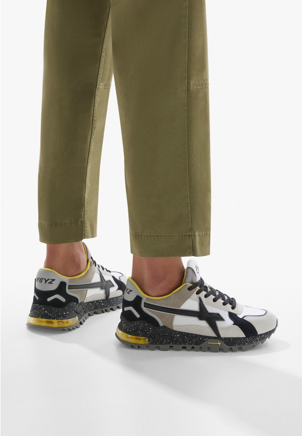 W6yz Sneakers in suede e tessuto tecnico Bianco-Grigio -BREEZE 3-M Moda