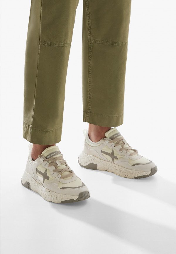W6yz Sneakers in suede e tessuto tecnico Bianco panna -NEXT-M Duty-free