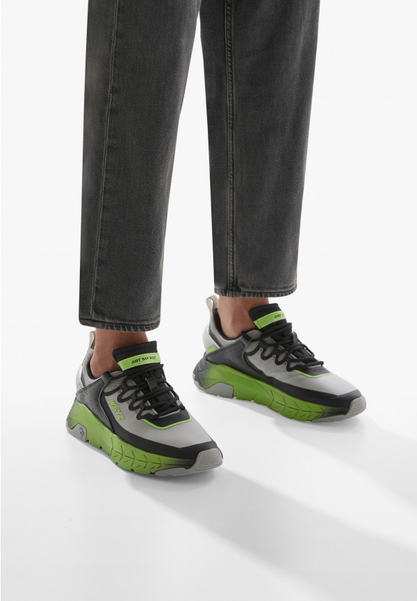 W6yz Sneakers in ecopelle e tessuto tecnico Grigio -WILL-M Nuovo