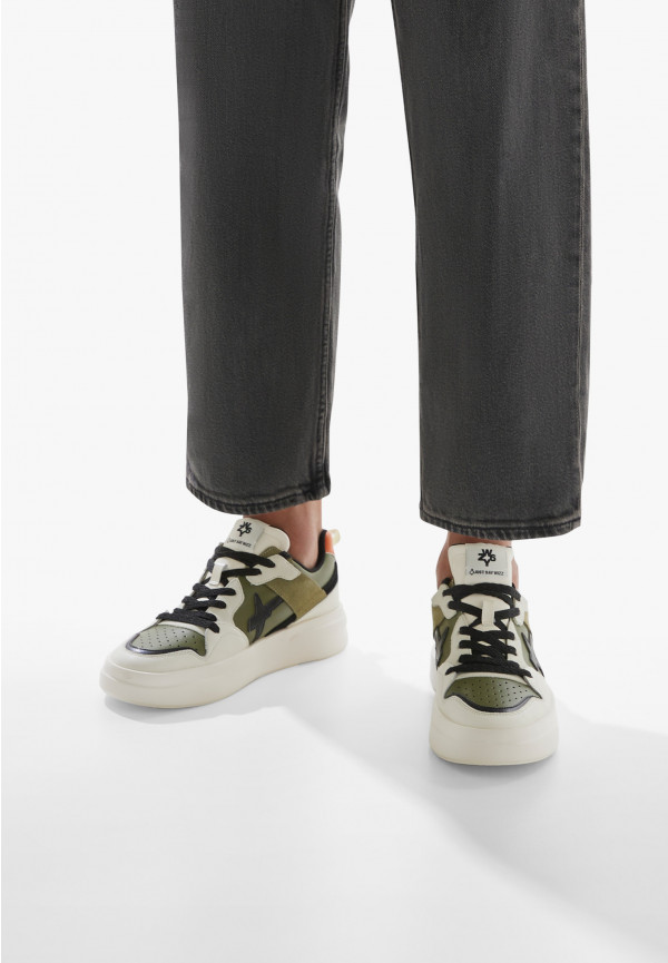 W6yz Sneakers in ecopelle e suede Militare -BOND 2-M Qualità