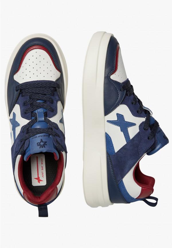 W6yz Sneakers in ecopelle e suede Bianco-Blu -BOND 2-M Vendita