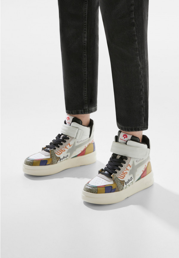 W6yz Sneakers alla caviglia in pelle Bianco -Q-UNI Pezzi Unici