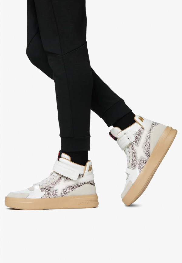 W6yz Sneakers alla caviglia in pelle e suede Bianco -Q-UNI Soddisfazione Garantita