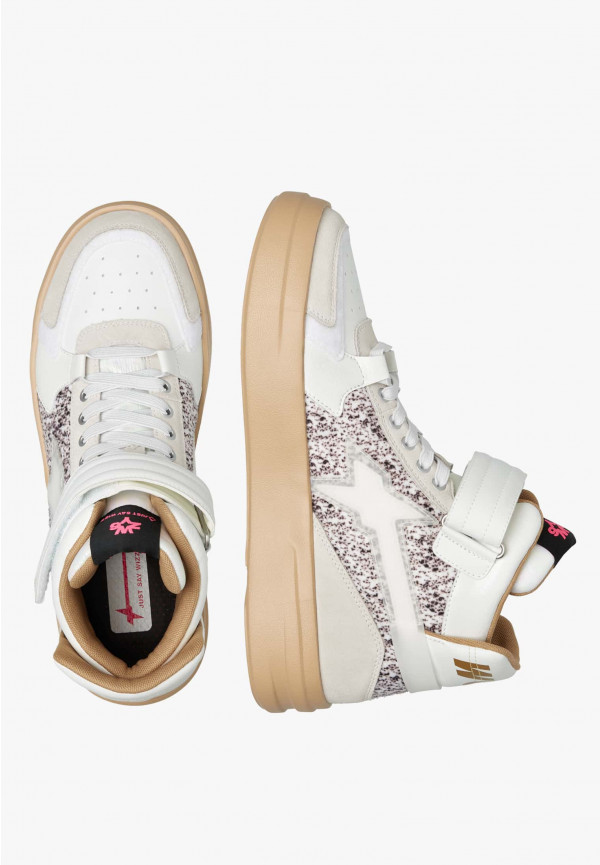 W6yz Sneakers alla caviglia in pelle e suede Bianco -Q-UNI Soddisfazione Garantita