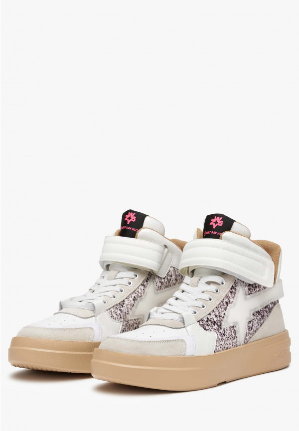 W6yz Sneakers alla caviglia in pelle e suede Bianco -Q-UNI Soddisfazione Garantita