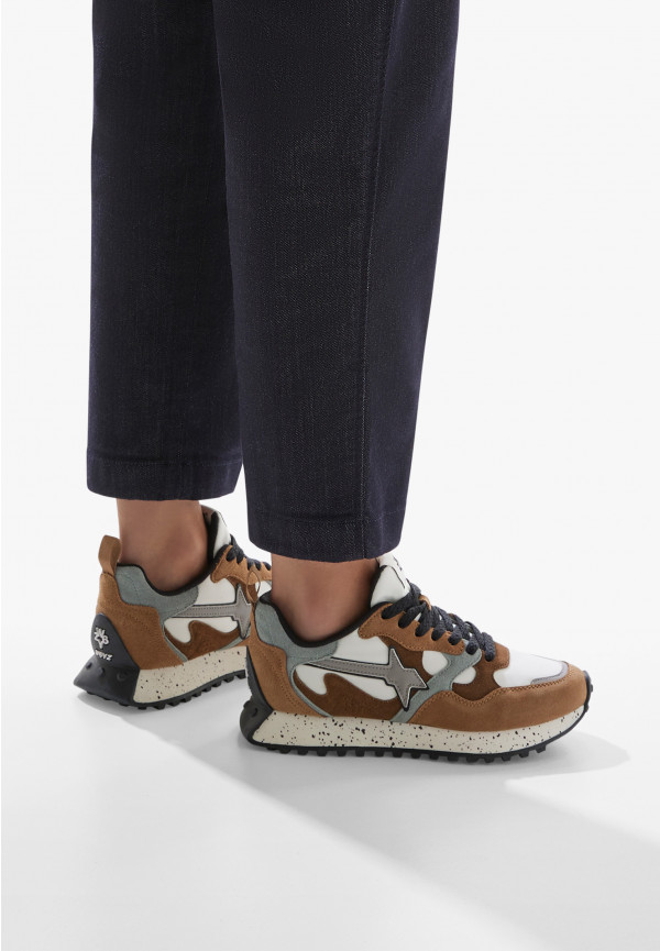 W6yz Sneakers in suede e tessuto tecnico Marrone -LOOP-W Qualità Garantita