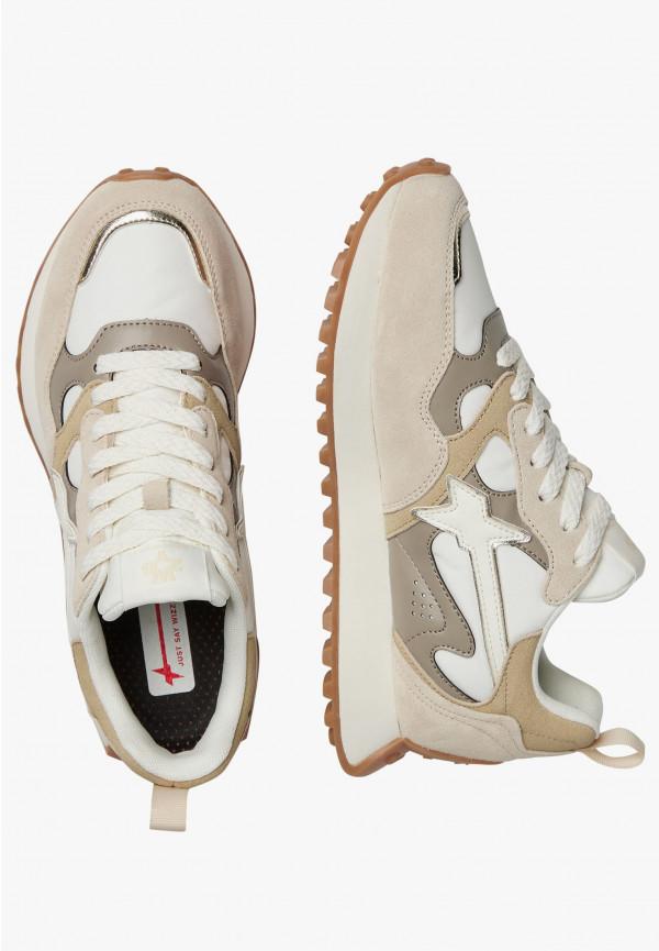 W6yz Sneakers in suede e tessuto tecnico Bianco panna -LOOP-W Negozi Online