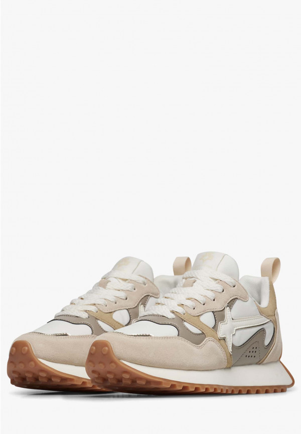 W6yz Sneakers in suede e tessuto tecnico Bianco panna -LOOP-W Negozi Online