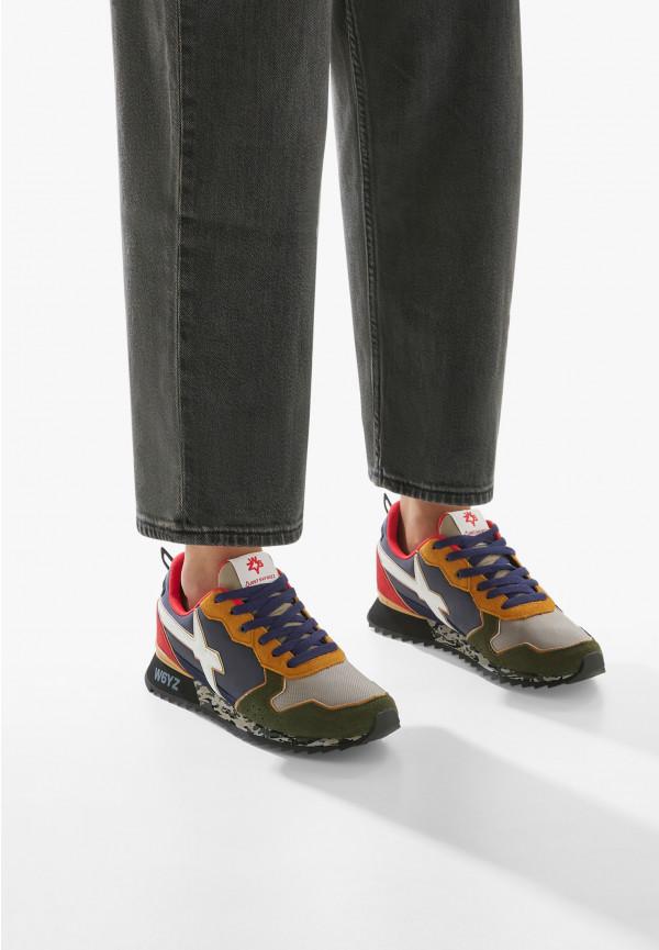 W6yz Sneakers in tessuto tecnico e suede Verde oliva -JET-M Consegna Veloce