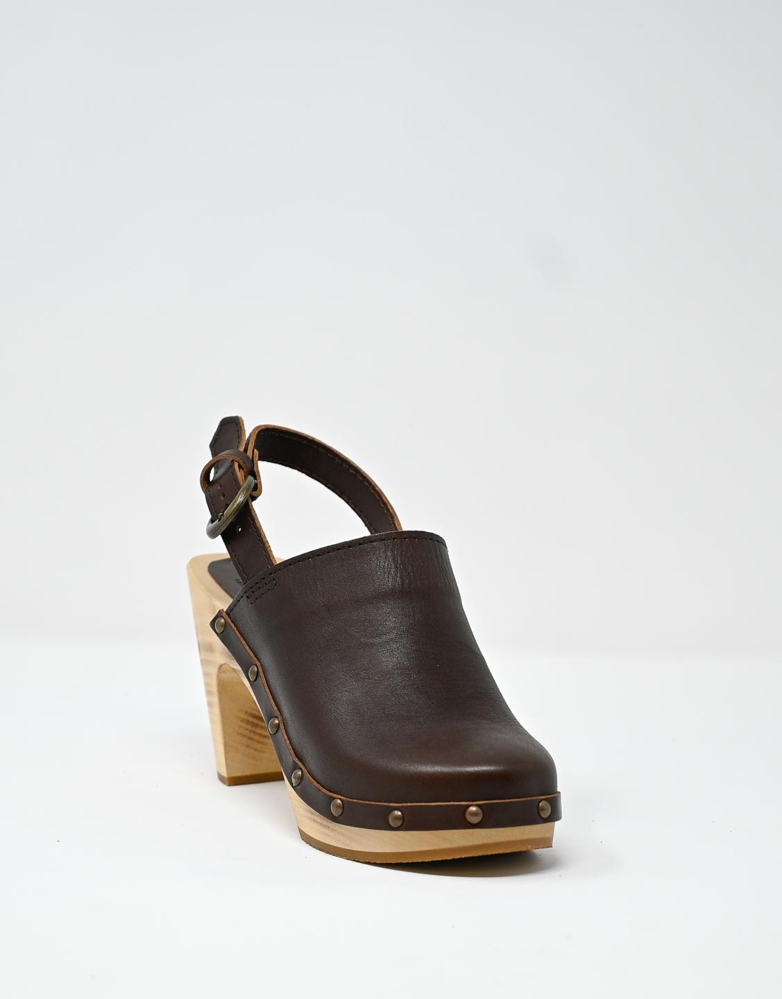 Wally Walker zoccolo in pelle dark chestnut Olandflex by astorflex Vendita Calda