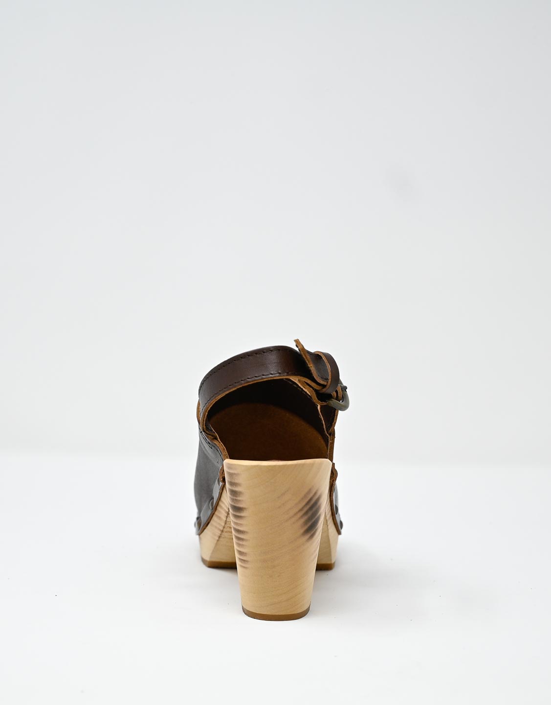Wally Walker zoccolo in pelle dark chestnut Olandflex by astorflex Vendita Calda