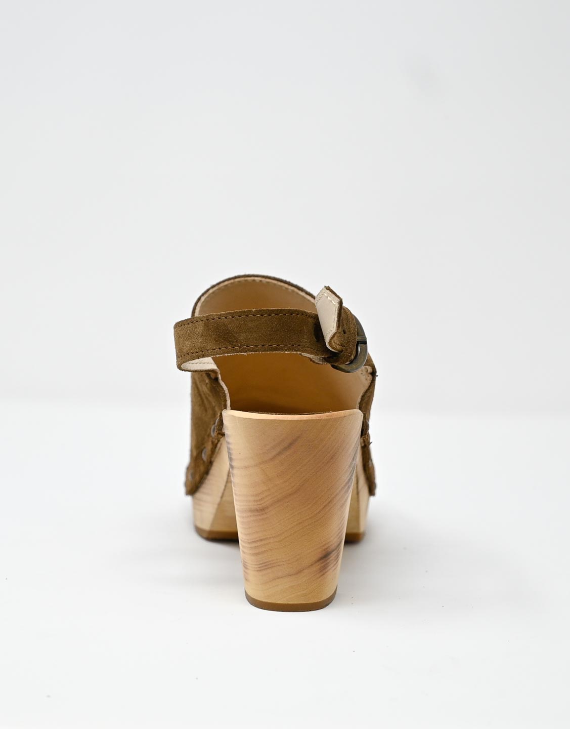 Wally Walker zoccolo in pelle scamosciata dark chestnut Olandflex by astorflex Saldi Di Fabbrica