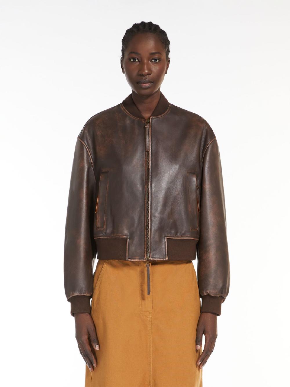 Weekend Bomber in nappa Spedizione Gratuita