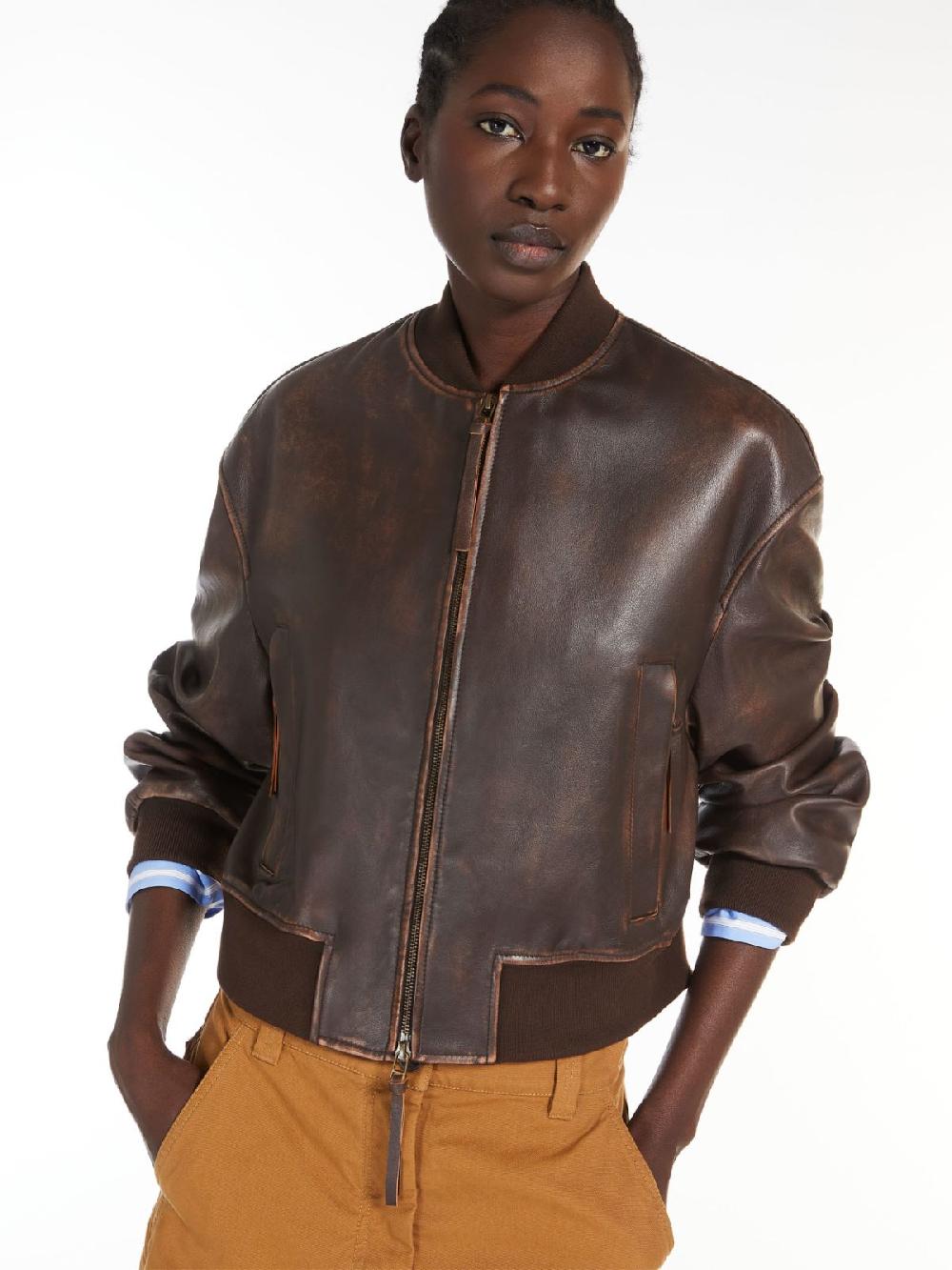 Weekend Bomber in nappa Spedizione Gratuita
