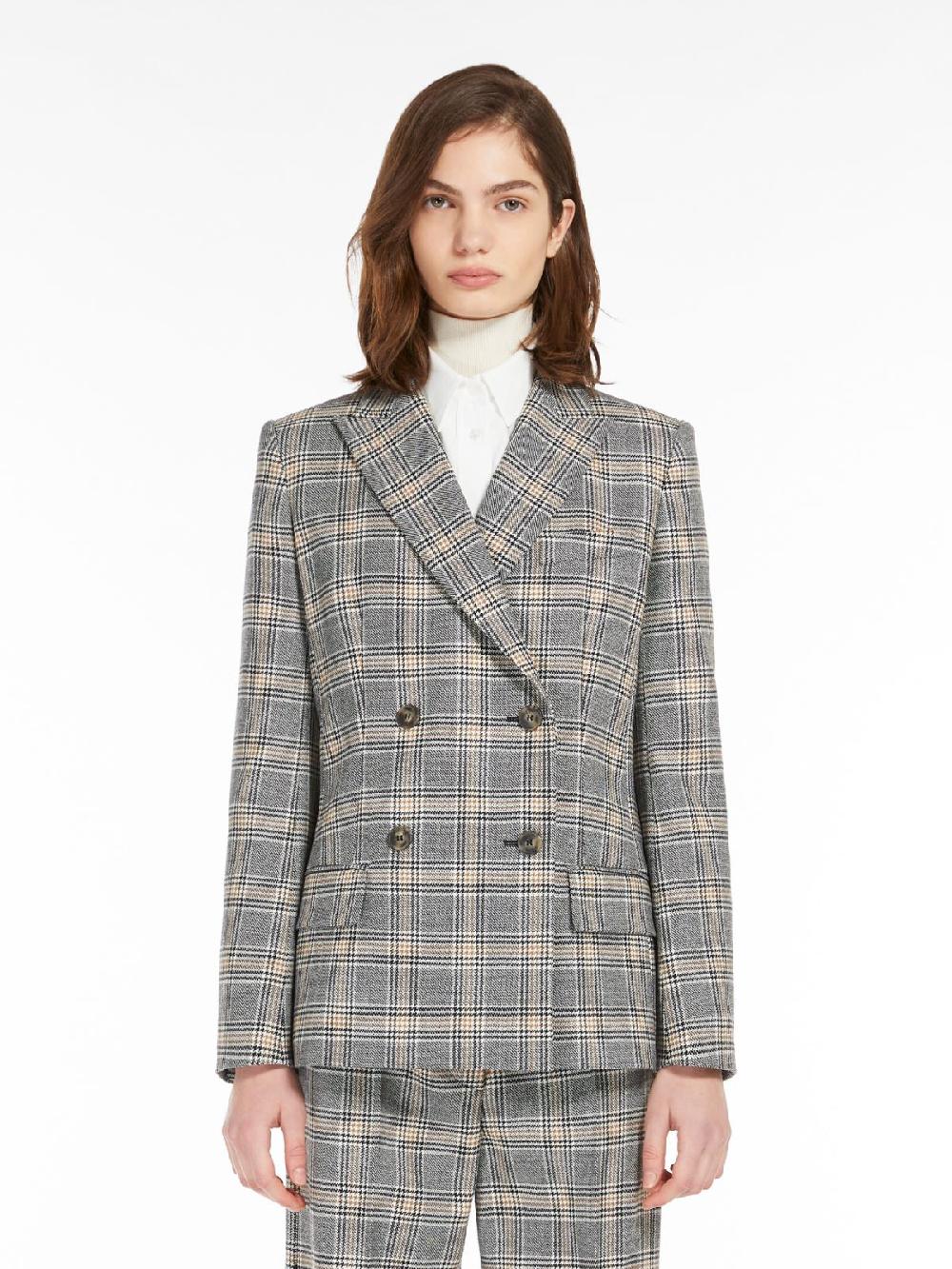 Weekend Blazer in lana disegnata Consegna Veloce