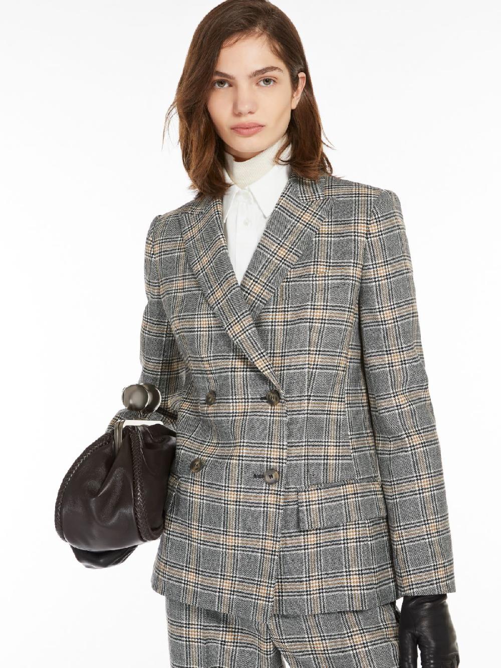 Weekend Blazer in lana disegnata Consegna Veloce