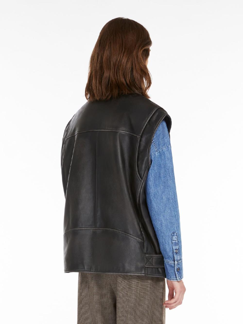 Weekend Gilet oversize in pelle Fino Al -60%