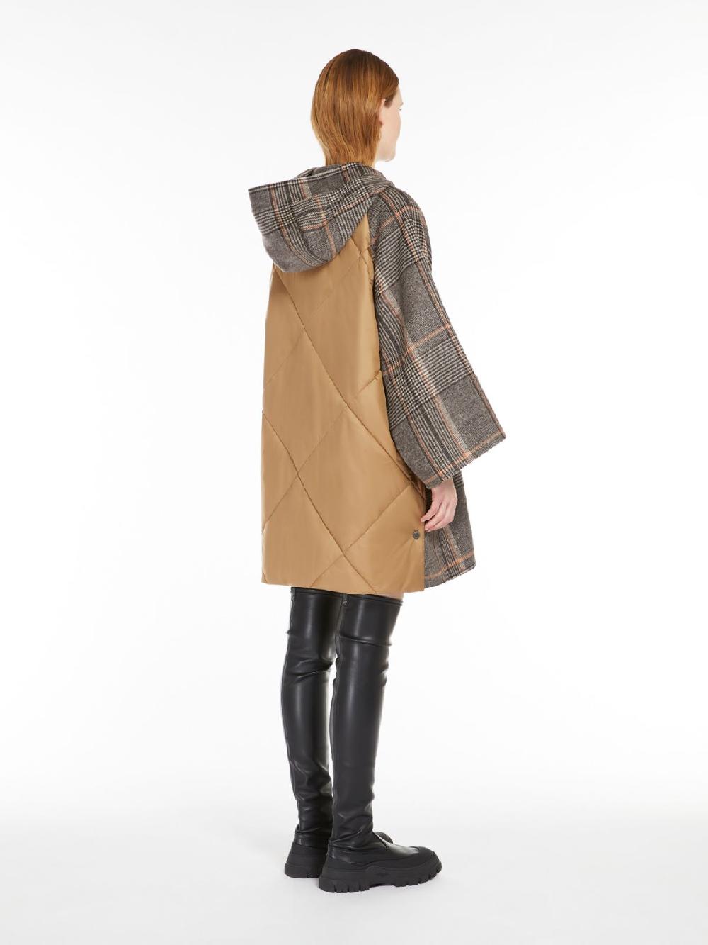 Weekend Cappotto in lana check e tela antigoccia Promozione