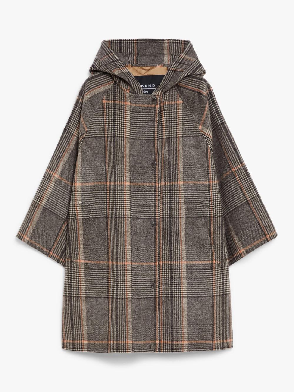 Weekend Cappotto in lana check e tela antigoccia Promozione
