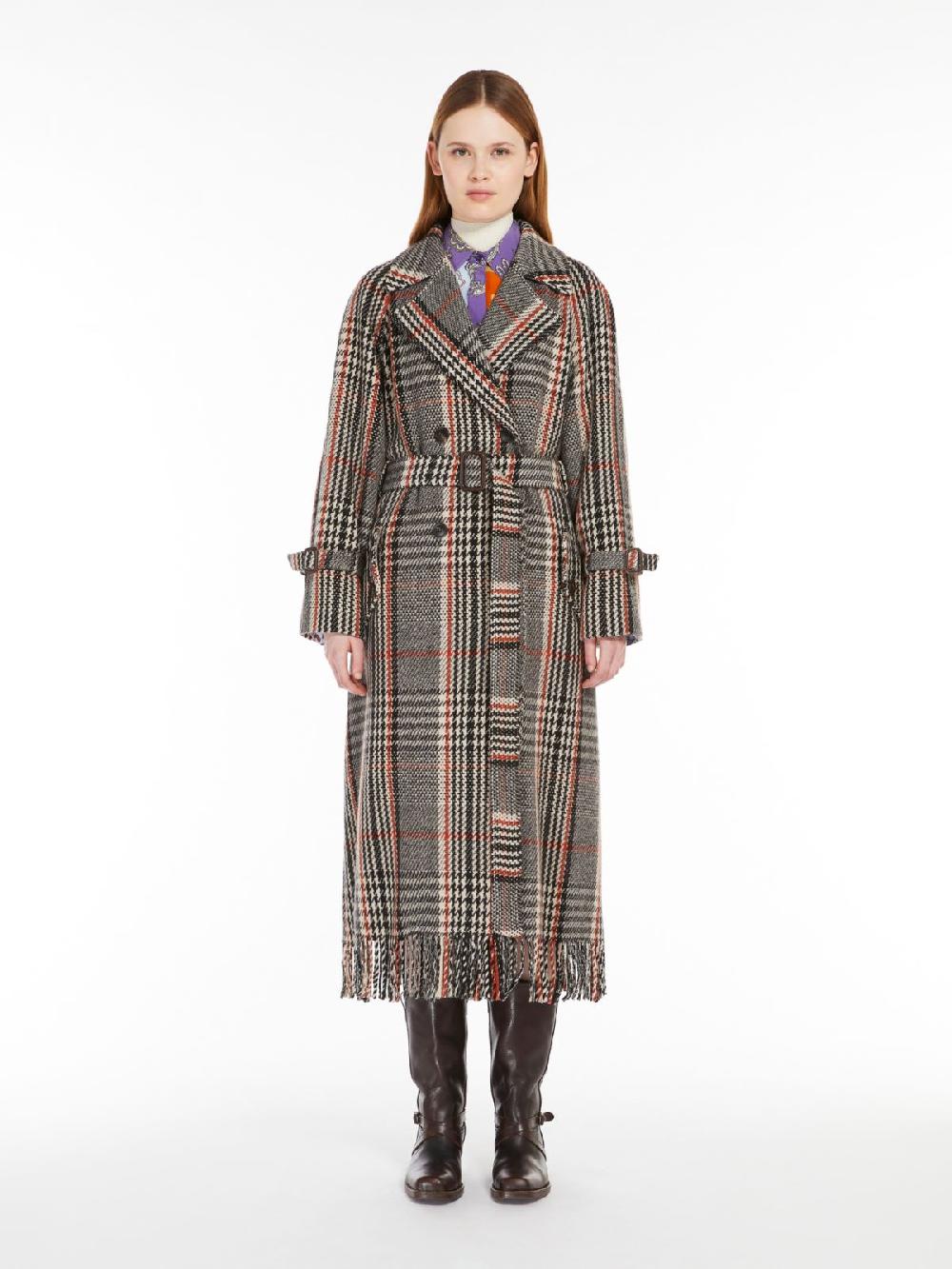 Weekend Cappotto in mista lana con frange Offerta
