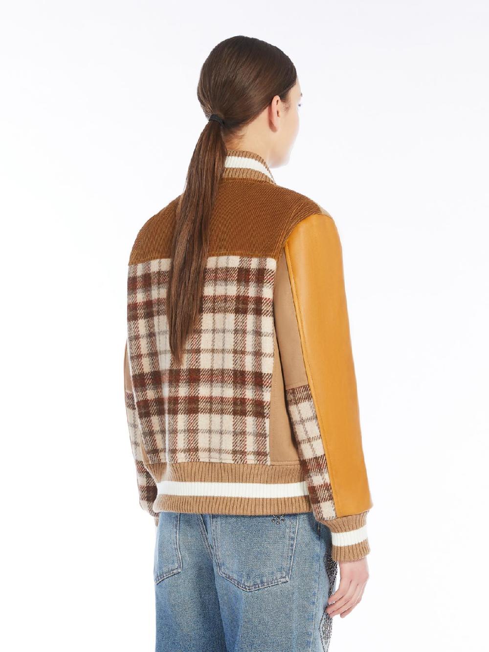 Weekend Bomber in lana velluto e pelle In Linea