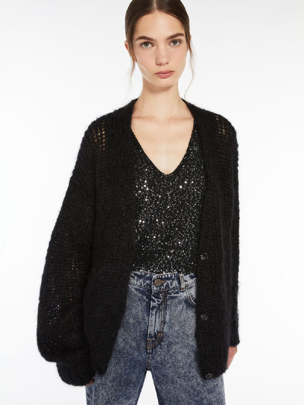 Weekend Cardigan in filato di mohair Vendita Economica