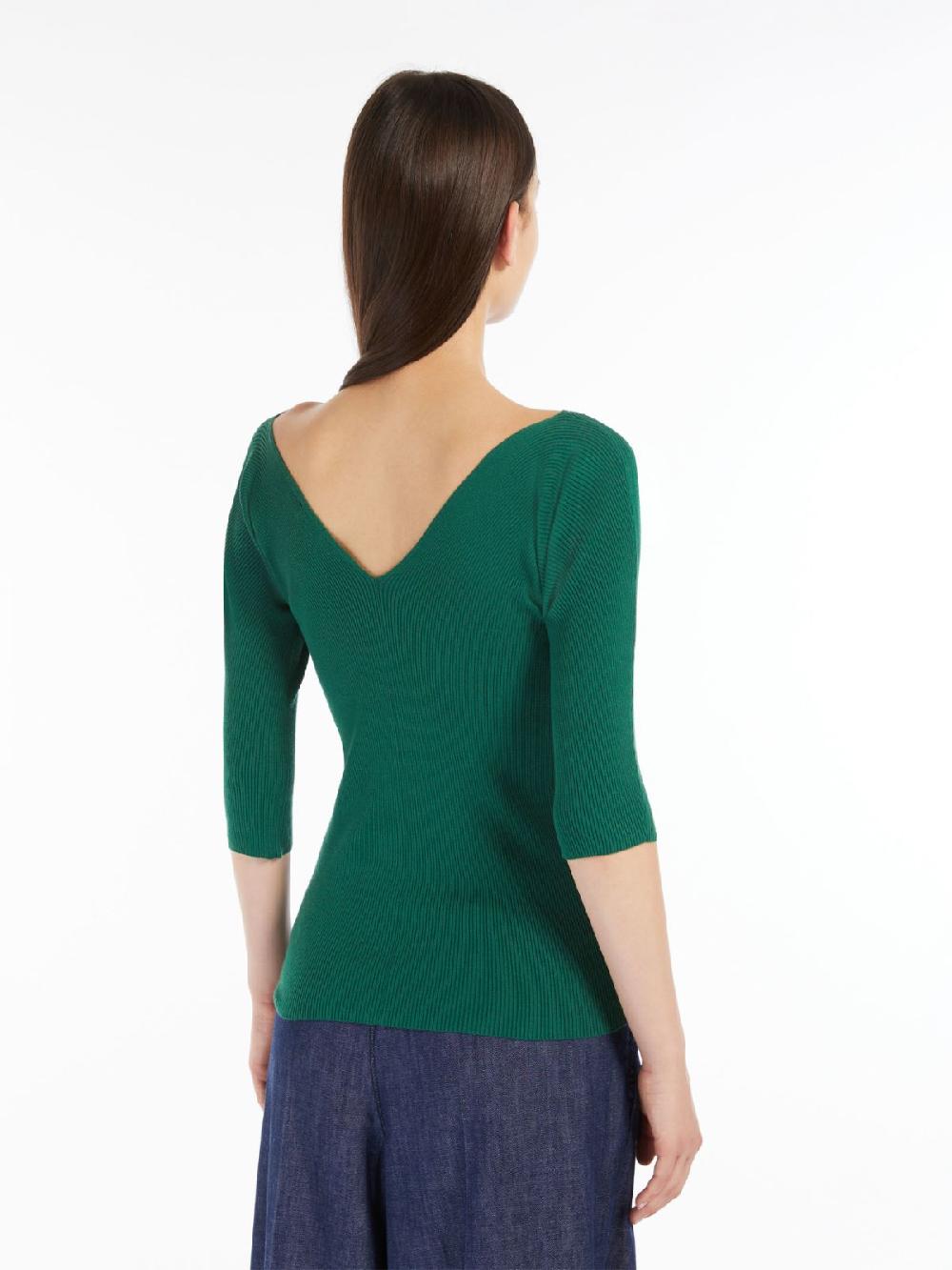 Weekend Maglia a V in viscosa a coste Moda