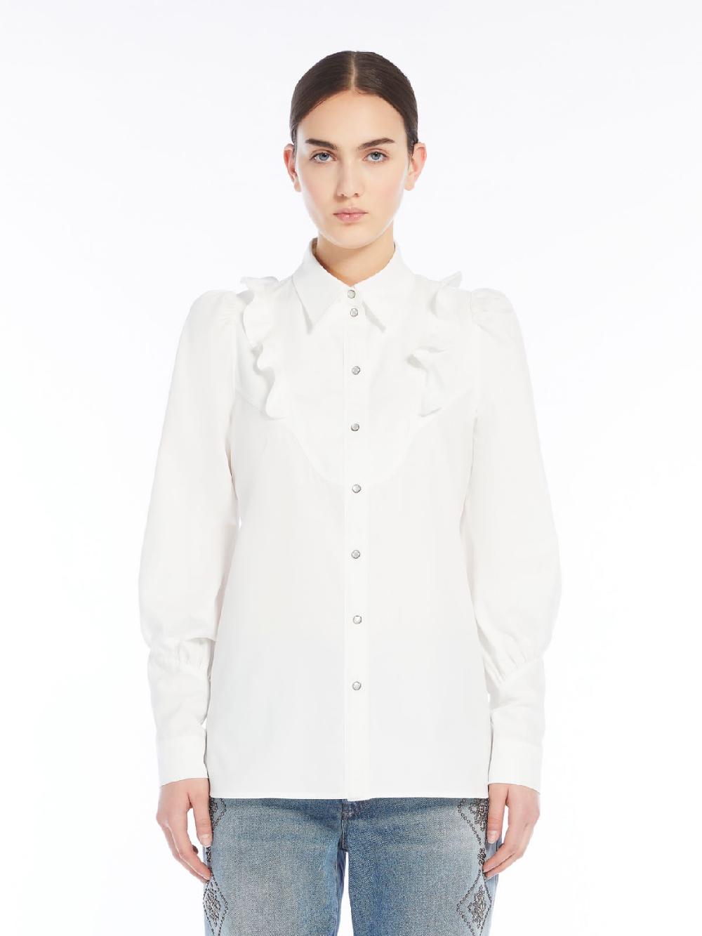 Weekend Camicia in twill di cotone con rouches Convenienza